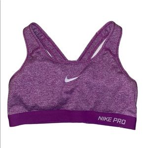 Nike Pro Dri Fit Sports Bra Women's Size Medium Purple Removable Padding